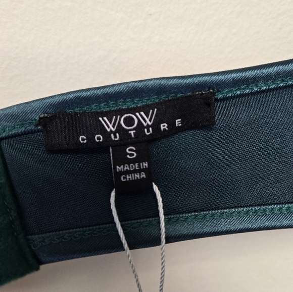 WOW Couture Halter Ruffled Cheeky One Piece Monokini Emerald Green S - Picture 9 of 12